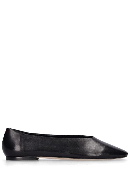 Aeyde: Zapatos planos de piel 10mm - Negro - women_0 | Luisa Via Roma