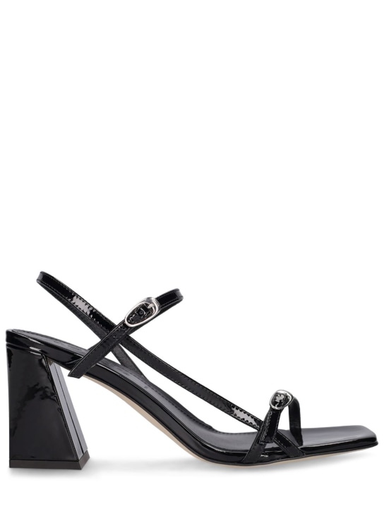 Aeyde: 75mm Hilda patent leather sandals - Siyah - women_0 | Luisa Via Roma