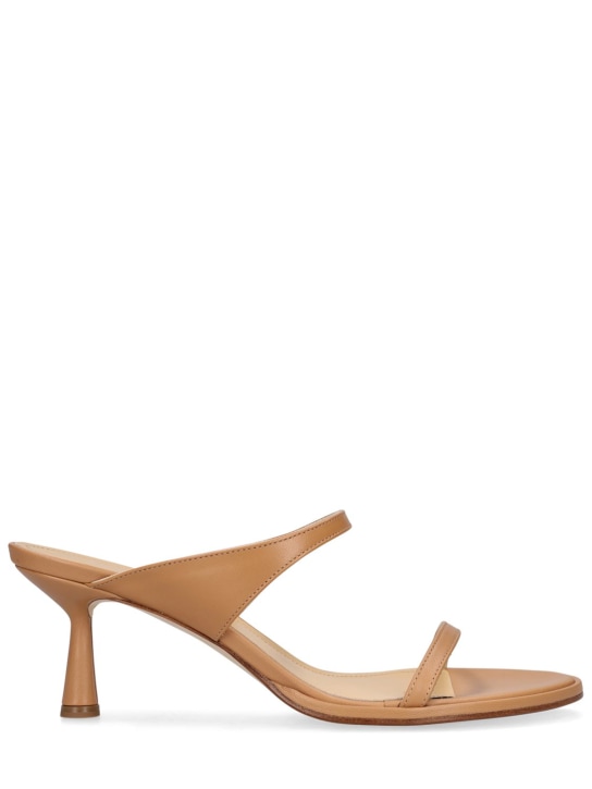 Aeyde: 65mm Maru leather sandals - Beige - women_0 | Luisa Via Roma