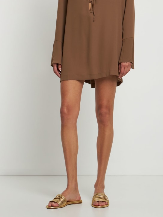 Aeyde: 10mm Noa laminated leather flats - Gold - women_1 | Luisa Via Roma