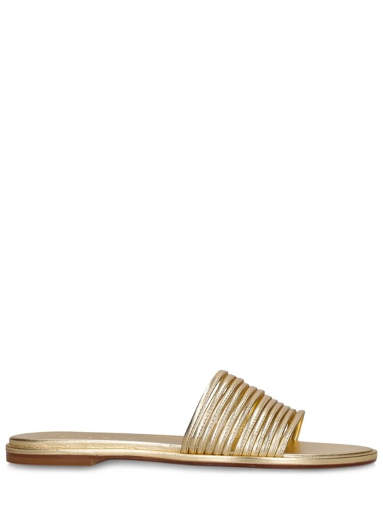 Aeyde: 10mm Noa laminated leather flats - Gold - women_0 | Luisa Via Roma
