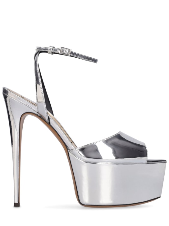 Alexandre Vauthier: 150毫米金属色仿皮凉鞋 - 银色 - women_0 | Luisa Via Roma