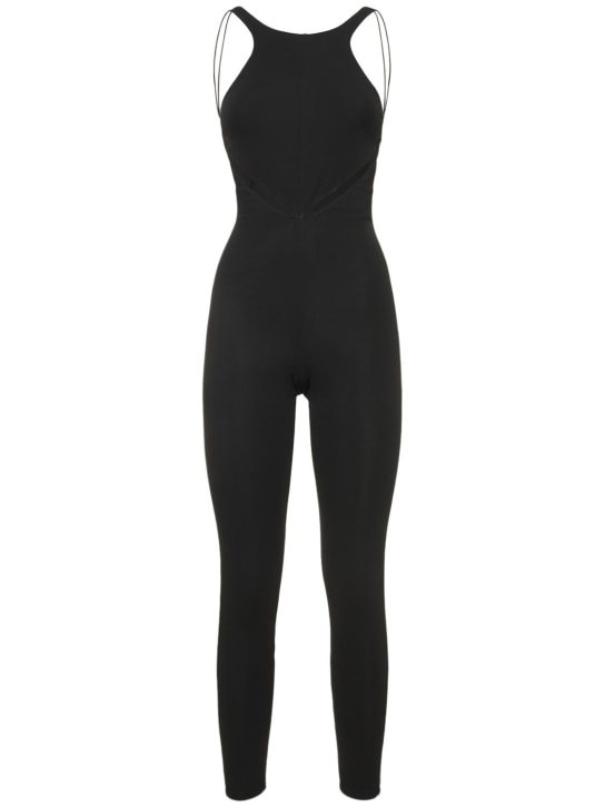 Alessandro Vigilante: Jumpsuit de jersey con abertura en la espalda - Negro - women_0 | Luisa Via Roma