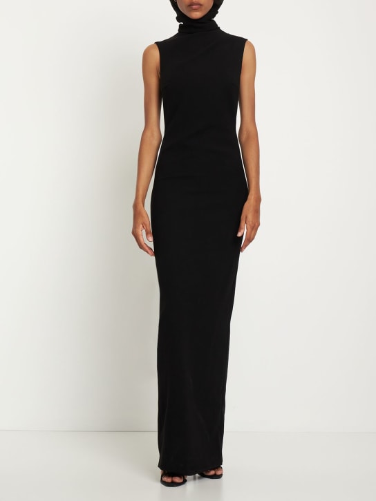 Mônot: Vestido largo con espalda abierta - Negro - women_1 | Luisa Via Roma