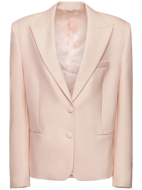 Magda Butrym: Silk twill single breast blazer - Beige - women_0 | Luisa Via Roma