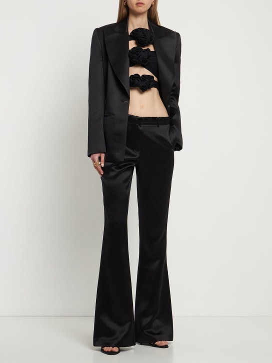 Magda Butrym: Wool crepe single breast tuxedo blazer - Black - women_1 | Luisa Via Roma