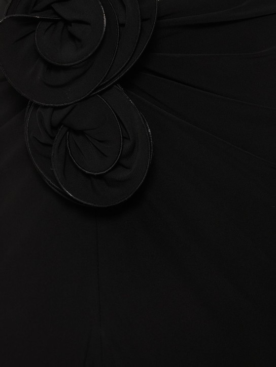 Magda Butrym: Cutout jersey midi dress w/ hood - Black - women_5 | Luisa Via Roma