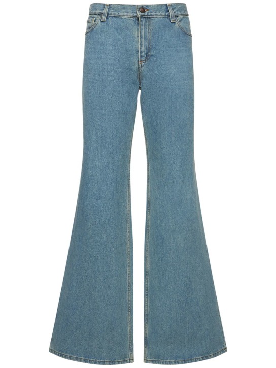 Magda Butrym: High rise flared cotton denim jeans - Denim - women_0 | Luisa Via Roma