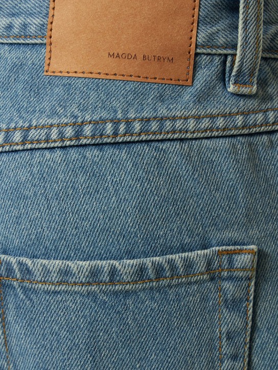 Magda Butrym: High rise flared cotton denim jeans - Denim - women_1 | Luisa Via Roma