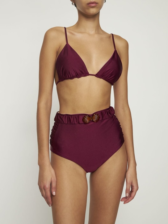 Johanna Ortiz: Palmarin triangle bikini top - Purple - women_1 | Luisa Via Roma
