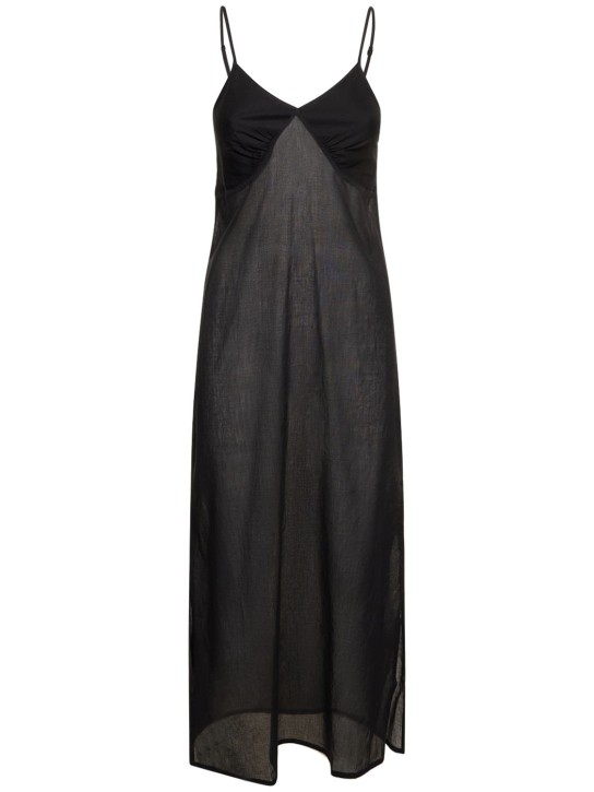 Gimaguas: Sora cotton long dress - Black - women_0 | Luisa Via Roma