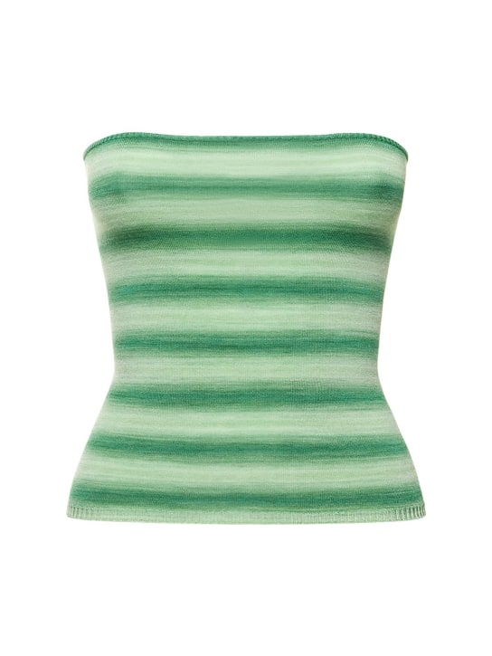 Gimaguas: Ludo striped viscose top - Green/Multi - women_0 | Luisa Via Roma