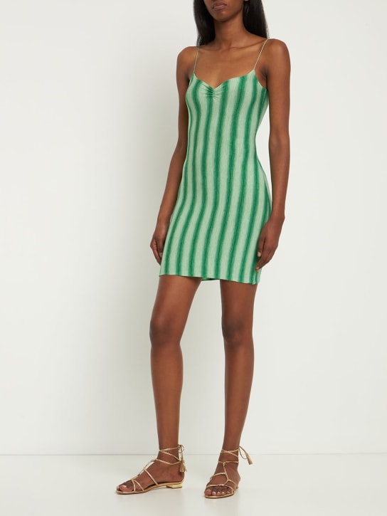 Gimaguas: Simi striped viscose mini dress - Green/Multi - women_1 | Luisa Via Roma