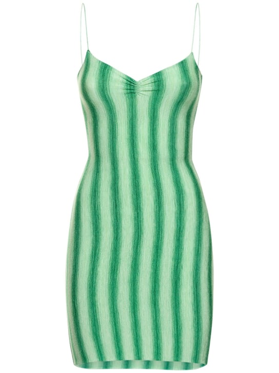 Gimaguas: Simi striped viscose mini dress - Green/Multi - women_0 | Luisa Via Roma