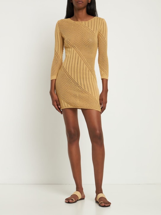 Gimaguas: Bartola针织棉质迷你连衣裙 - 米黄色 - women_1 | Luisa Via Roma