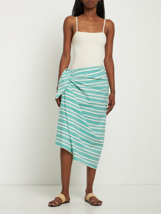 Gimaguas: Milton printed cotton sarong - Blue/Multi - women_1 | Luisa Via Roma