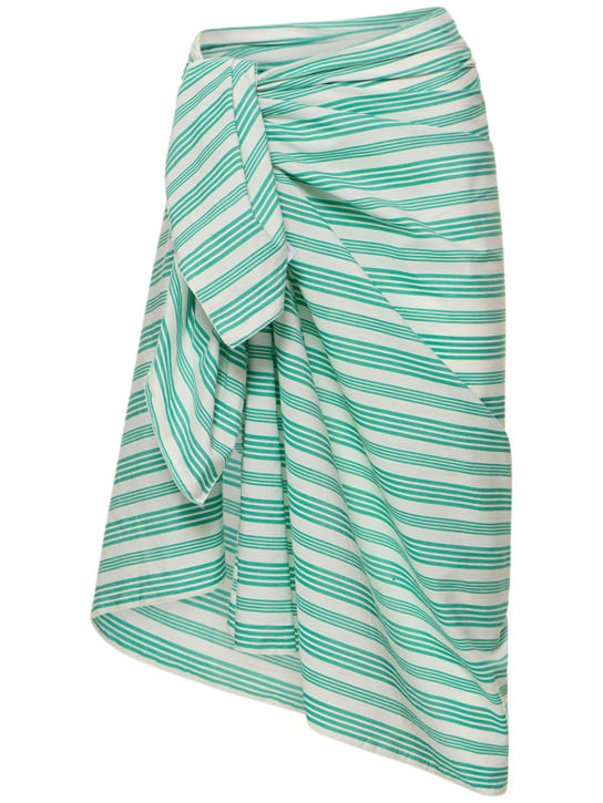 Gimaguas: Milton printed cotton sarong - Blue/Multi - women_0 | Luisa Via Roma