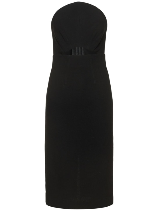 Roland Mouret: Robe midi sans bretelles en crêpe de laine - Noir - women_0 | Luisa Via Roma