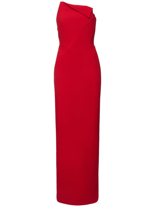 Roland Mouret: Asymmetric strapless wool crepe dress - women_0 | Luisa Via Roma