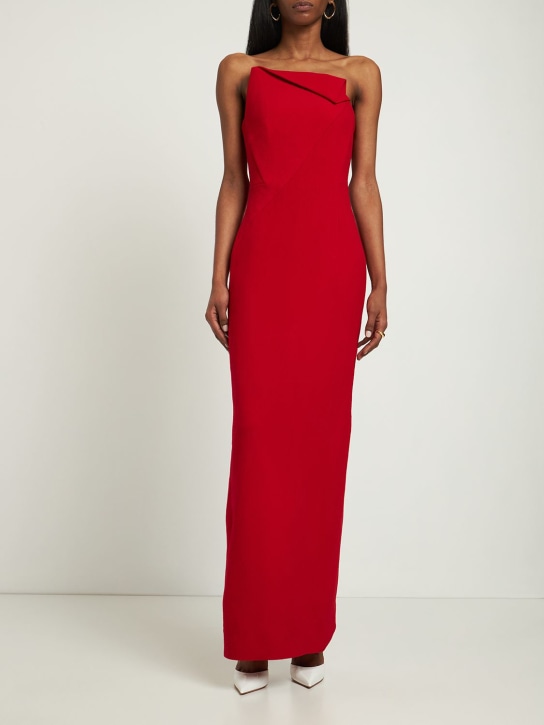 Roland Mouret: Asymmetric strapless wool crepe dress - women_1 | Luisa Via Roma