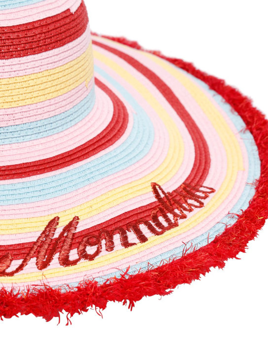 Monnalisa: Sombrero efecto paja con logo - Multicolor - kids-girls_1 | Luisa Via Roma