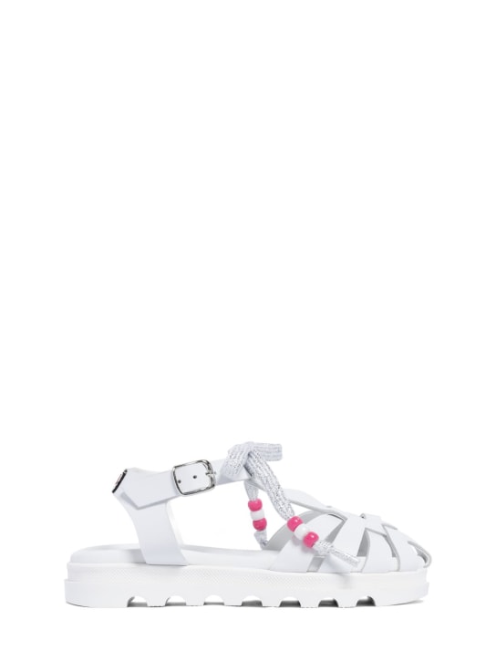 Monnalisa: Leather sandals - Weiß - kids-girls_0 | Luisa Via Roma