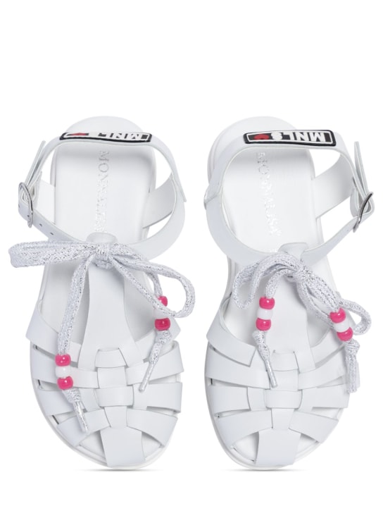 Monnalisa: Leather sandals - Weiß - kids-girls_1 | Luisa Via Roma