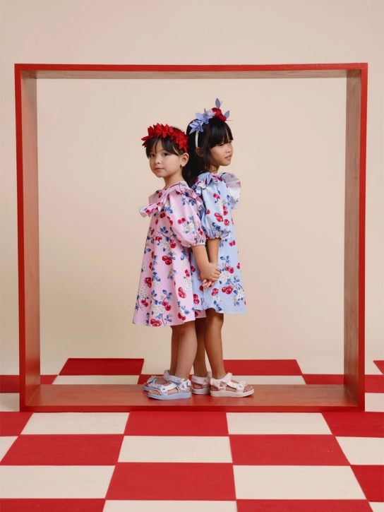 Monnalisa: Beaded webbing sandals - Hellblau - kids-girls_1 | Luisa Via Roma