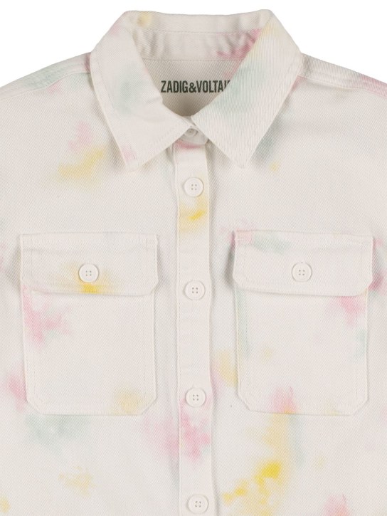 Zadig&Voltaire: タイダイコットンデニムジャケット - ホワイト/マルチ - kids-girls_1 | Luisa Via Roma