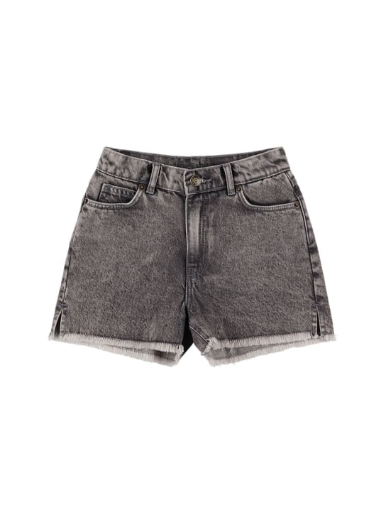 Zadig&Voltaire: Shorts de denim de algodón lavado - Gris - kids-girls_0 | Luisa Via Roma