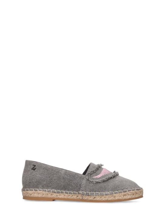 Zadig&Voltaire: Espadrilles in tela di cotone - Grigio Scuro - kids-girls_0 | Luisa Via Roma