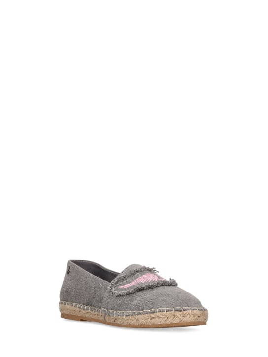 Zadig&Voltaire: Espadrilles in tela di cotone - Grigio Scuro - kids-girls_1 | Luisa Via Roma