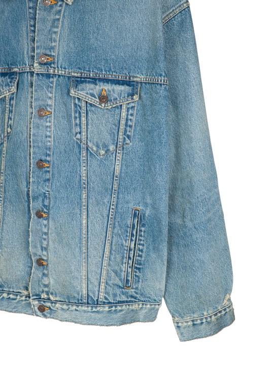 Balenciaga: Oversize denim jacket - True Blue - men_3 | Luisa Via Roma