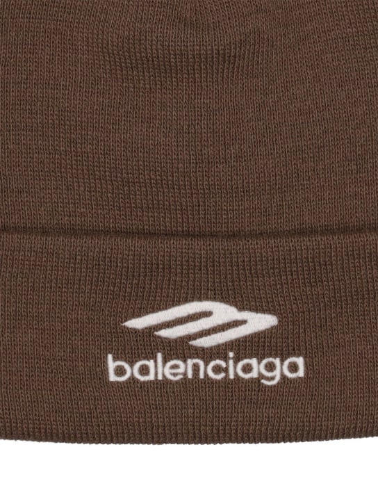 Balenciaga: Sports Icon beanie hat - Tobacco/White - men_1 | Luisa Via Roma