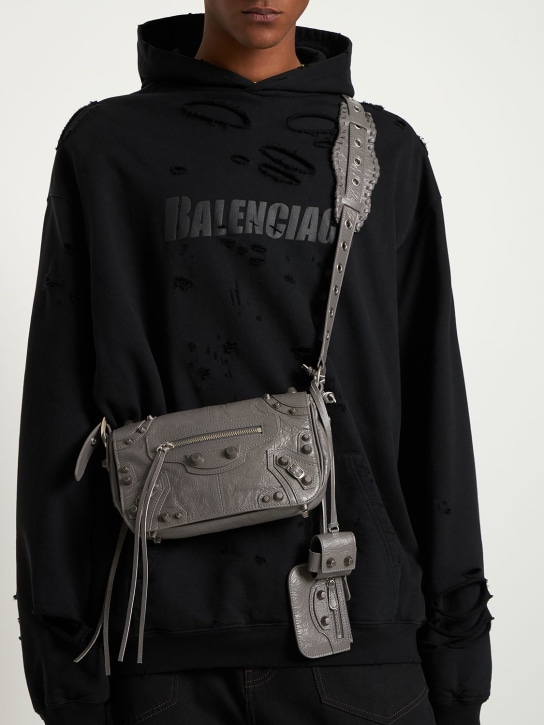 Balenciaga: XS Le Cagole leather bag - Dark Grey - men_1 | Luisa Via Roma