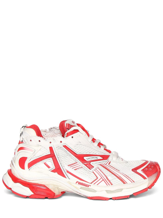 Balenciaga: Runner sneakers - White/Red - men_0 | Luisa Via Roma