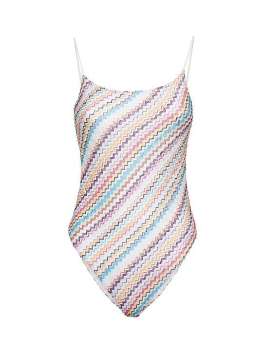 Missoni: Diagonal chevron onepiece swimsuit - women_0 | Luisa Via Roma