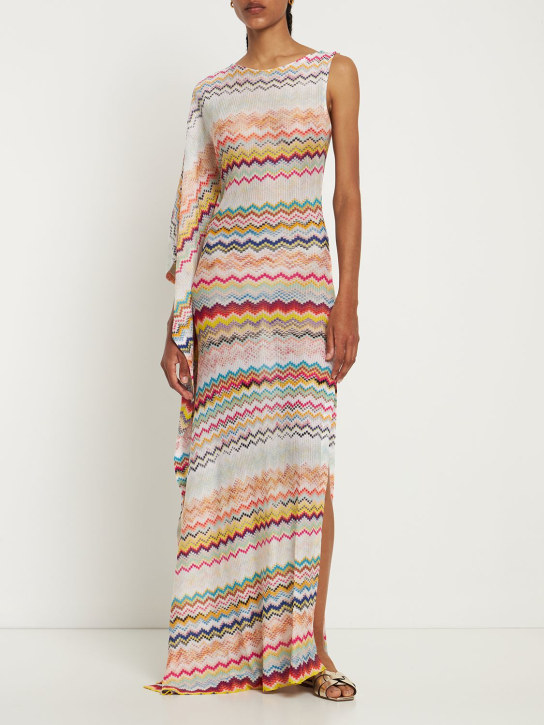Robe longue asymétrique à motif zigzag Missoni Femme Luisaviaroma