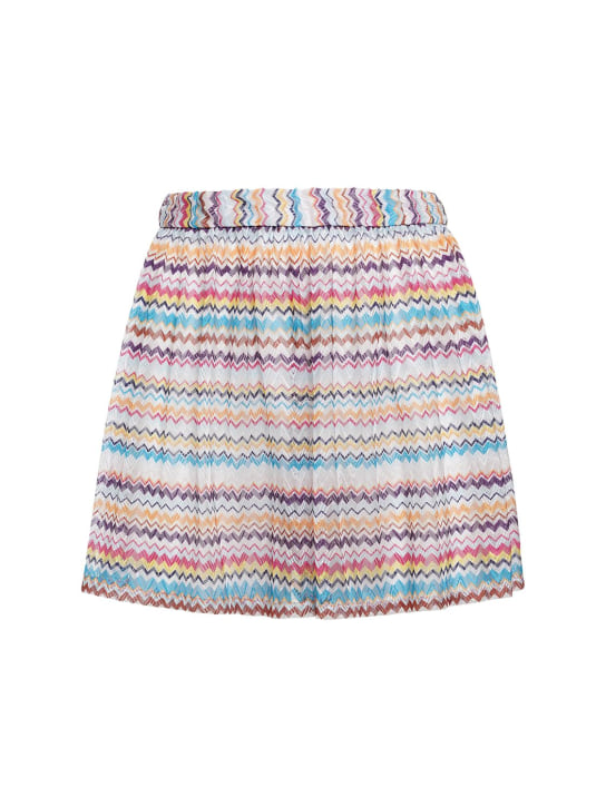 Missoni: Striped chevron mini shorts - women_0 | Luisa Via Roma