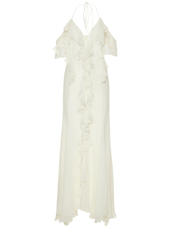 Blumarine: Midikleid aus Seide und Baumwolle - Weiß - women_0 | Luisa Via Roma