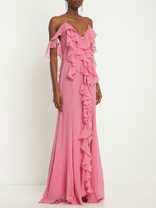 Cotton & silk georgette frill dress - Thumbnail 2