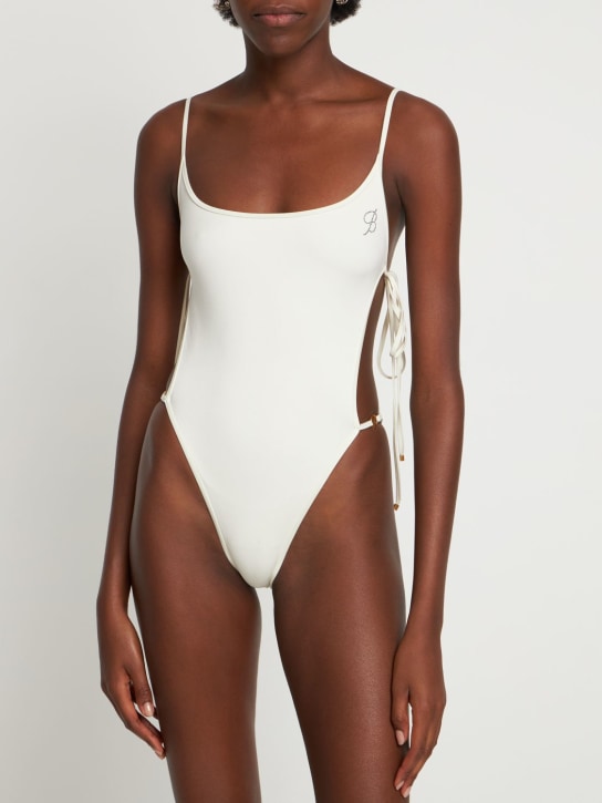 Blumarine: Costume intero con laccini - Bianco - women_1 | Luisa Via Roma