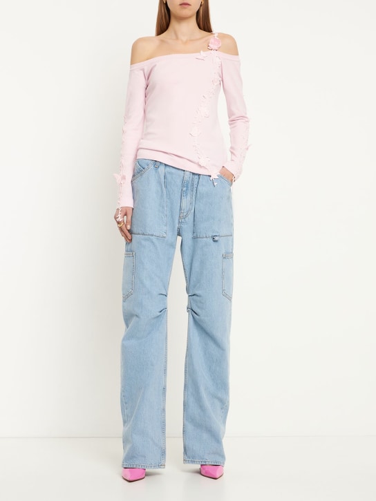 Blumarine: Top de punto de viscosa - Rosa - women_1 | Luisa Via Roma