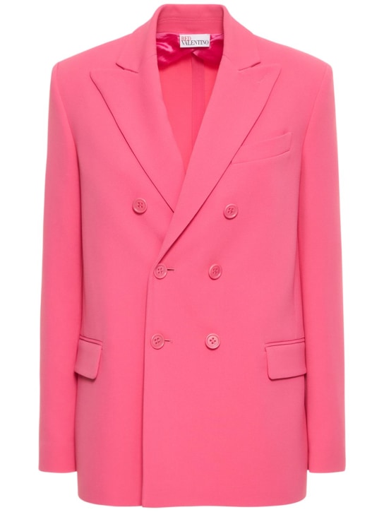 REDValentino: Blazer in frisottine di misto viscosa stretch - women_0 | Luisa Via Roma