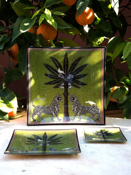 ORTIGIA: Mosaico green glass plate - 그린 - ecraft_1 | Luisa Via Roma