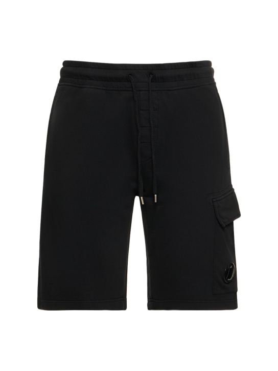 C.P. Company: Light cotton cargo shorts - Siyah - men_0 | Luisa Via Roma