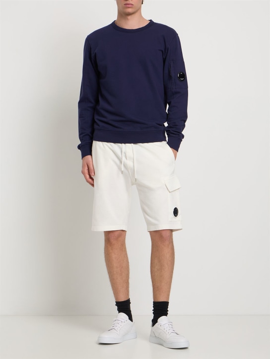 C.P. Company: Light cotton cargo shorts - Beyaz - men_1 | Luisa Via Roma