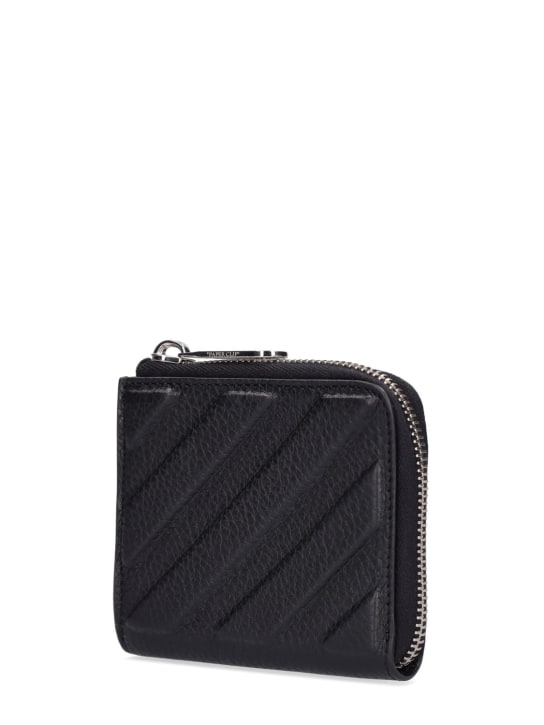 Off-White: Binder leather zip around wallet - men_1 | Luisa Via Roma
