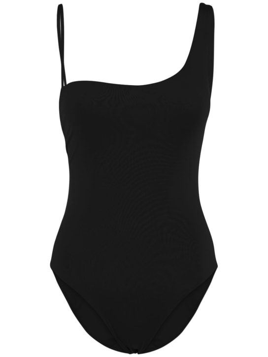 Max Mara: Clara平纹针织连体泳衣 - 黑色 - women_0 | Luisa Via Roma