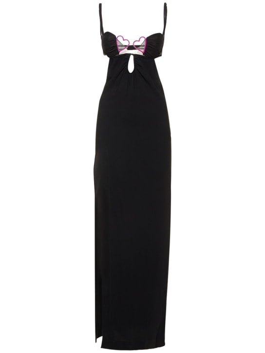 Nensi Dojaka: Vestido largo con sostén y abertura - Negro - women_0 | Luisa Via Roma